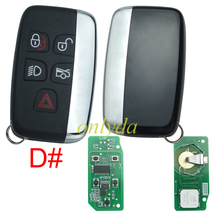 For Landroversmart key 4+1 button 433mhz/315mhz with 7945 chipchangeable lD Range Rover Sport, Vogue, Evoque, Velar 2010+FCC ID: KOBJTF10A 5EOU40247 ( can change chip ID)