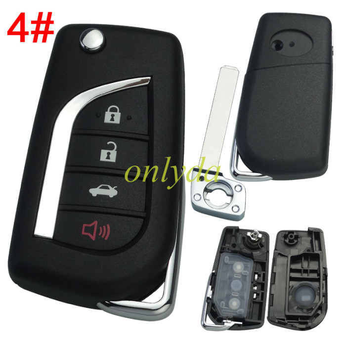 For Toyota remote key blank with VA2 balde with badge , pls choose button model