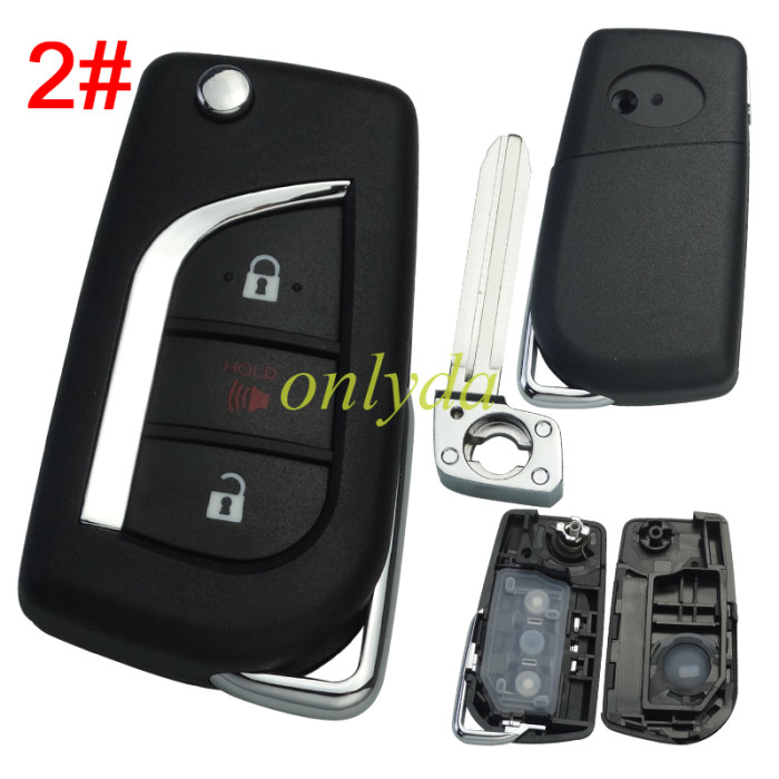 For Toyota remote key blank with Toy43 balde with badge , pls choose button model