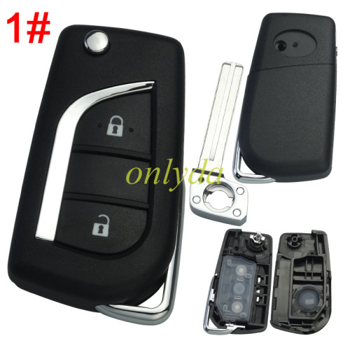 For Toyota remote key blank with Toy48 balde with badge , pls choose button model