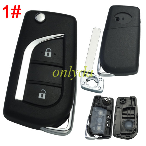 For Toyota remote key blank with VA2 balde with badge , pls choose button model