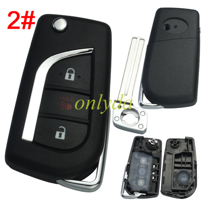 For Toyota remote key blank with Toy48 balde with badge , pls choose button model