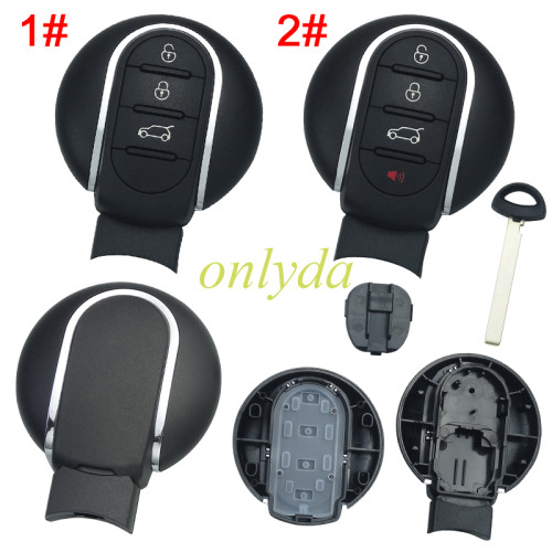 For BMW 3/3+1 button mini cooper remote shell without badge without Mini writing , pls choose button