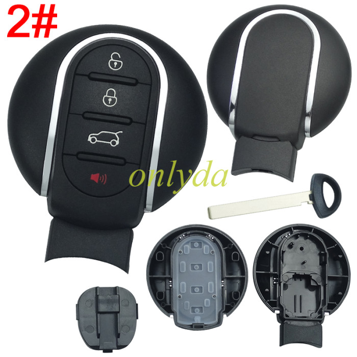 For BMW 3/3+1 button mini cooper remote shell without badge without Mini writing , pls choose button