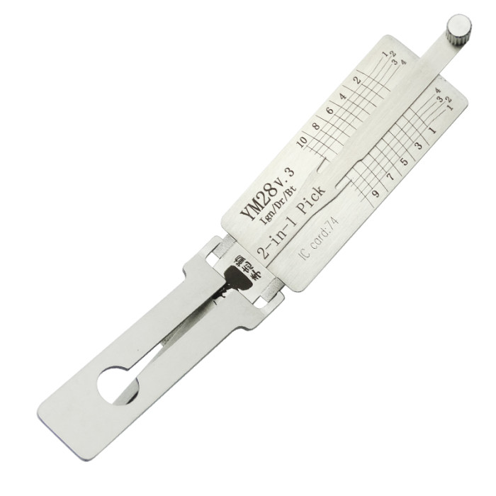 Buick YM28 V.3Ign/Dr/Bt 2-in-1 Pick Car decoder and lockpick combination  genuine !  used for Opel,Buick