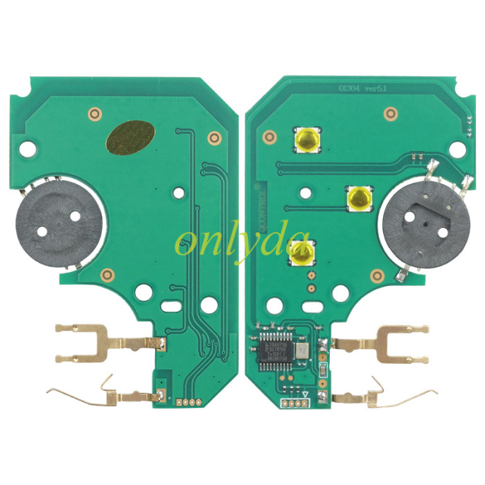 For Renault  Megane 3 button 434Mhz & aftermarket PCF7947A chip & blade - with badge