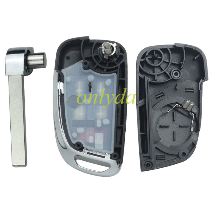 For Chevrolet modified folding remote  key shell  HU100 blade，with cross badge place, pls choose the button