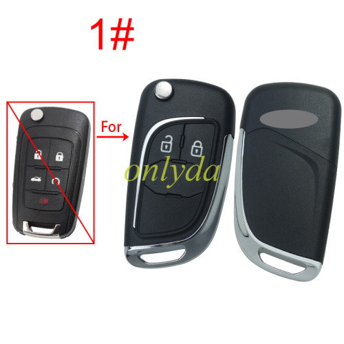 For Chevrolet modified folding remote  key shell  HU100 blade，with cross badge place, pls choose the button