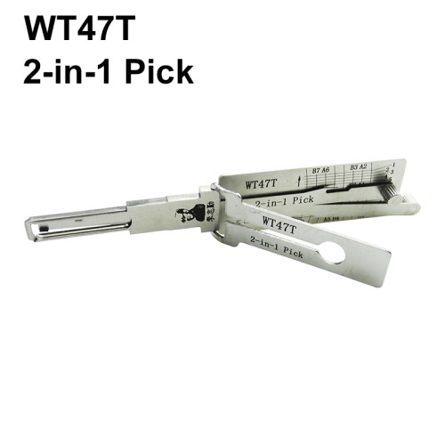 For Lishi WT47T lock pick and decoder together  2 in 1used for BAIHC New SAAB