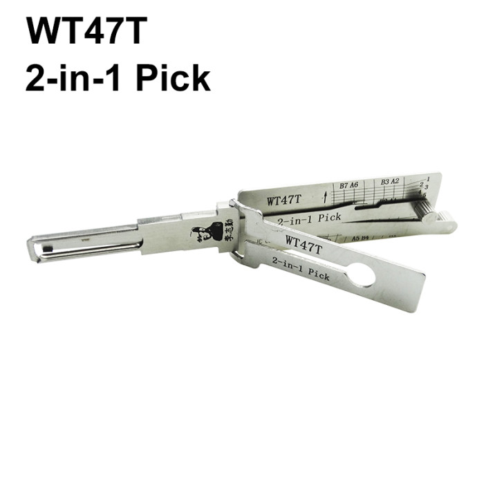 For Lishi WT47T lock pick and decoder together  2 in 1used for BAIHC New SAAB