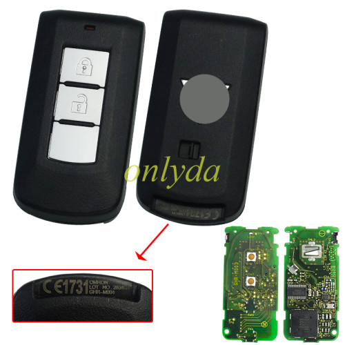 Genuine Mitsubishi L200, Montero 2015+ Pajero  Sportyear 2017+ SmartKey,keyless go 2 Button GHR-M003/GHR-M004 HITAG3 NCF2952X 47Chip， 433MHz 8637B10