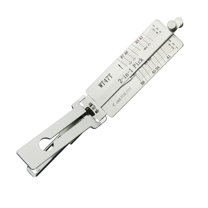 For Lishi WT47T lock pick and decoder together  2 in 1used for BAIHC New SAAB