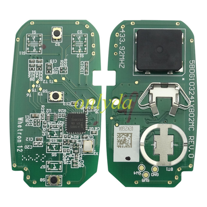 original Chevrolet keyless go  3 button remote key with 433.92MHZ with 4A chip