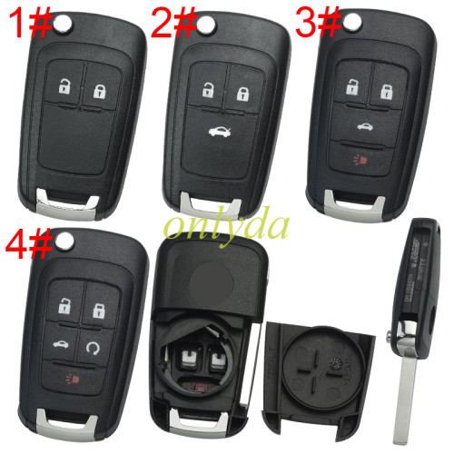 For Opel remote key blank HU100 blade with round badge place, pls choose the button