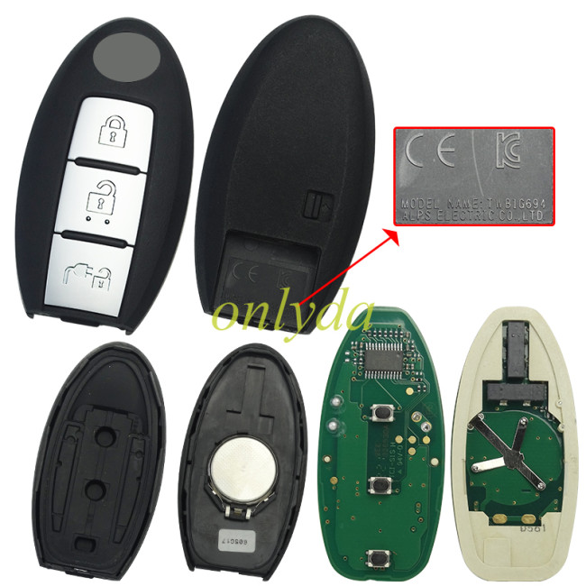 Genuine  Nissan  Nissan Leaf - Juke - NV200 - 285E3-3NL3A - TWB1G694 Nissan Part Number: 285E33NL3A 3 Buttons: Lock, Unlock & Charge Cable Frequency: 433 Mhz Battery: CR2025 PCF7952A / HITAG 2 / 46 CHIP TWBIG694 285E3-9KN0A 285E3-4FA1A 285E3-3NL3A 2016 Nissan Lannia2017 Nissan Sentra 2014-2016      Nissan NV200 2015-2018      Nissan Leaf 2010-2017      Nissan Juke