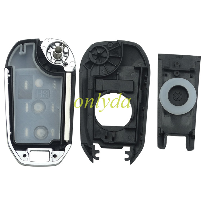 KYDZ brand Peugeot 3 button remote key 434mhz FSK with 4A NCF29 chip with VA2 blade, Peugeot 308，4008 Citroen C3 C5 C6，Flip Key 08454610 HUF8435 2015DJ2893 PN:9809825177,pls choose button
