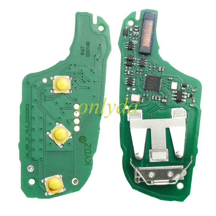 KYDZ brand Peugeot 3 button remote key 434mhz FSK with 4A NCF29 chip with VA2 blade, Peugeot 308，4008 Citroen C3 C5 C6，Flip Key 08454610 HUF8435 2015DJ2893 PN:9809825177,pls choose button