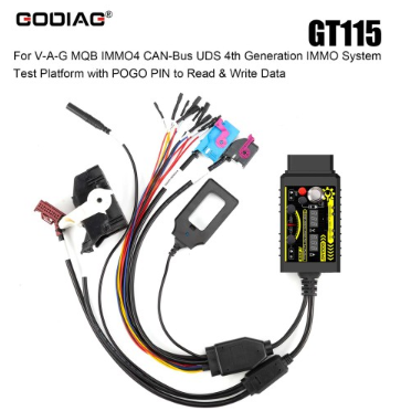 GODIAG GT115 Test Platform for V-A-G MQB and IMMO4 CAN-Bus UDS System 2 in 1 with POGO PIN to Read & Write Data Replaces GT110 and Regular MQB Cable