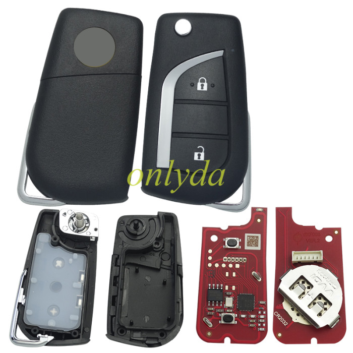 XKTO21EN Xhorse  2nd Generation Wire Remote Key for Toyota 2 Buttons