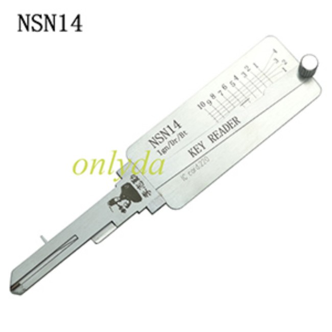 MOQ 20pcs Aftermarket ODM(Customize) High quality 2 in 1 tools,NSN14 Ign/Dr/Rt key reader locksmith tools used for Nissan motorcycle