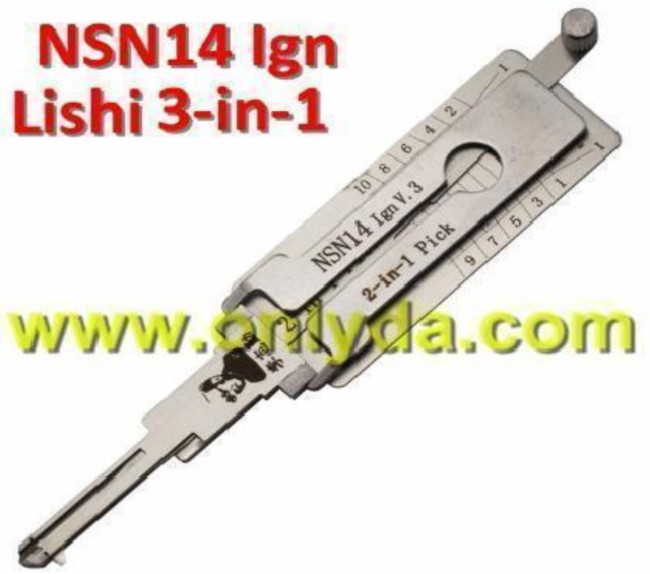 MOQ 20pcs Aftermarket ODM(Customize) High quality 2 in 1 tools,NSN14 2 in 1 decoder and lockpick only for ignition lock