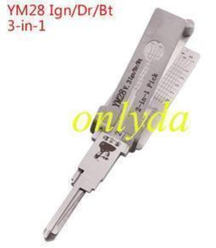 MOQ 20pcs Aftermarket ODM(Customize) High quality  2 in 1 tools，Buick YM28 Car decoder and lockpick combination    used for Opel,Buick