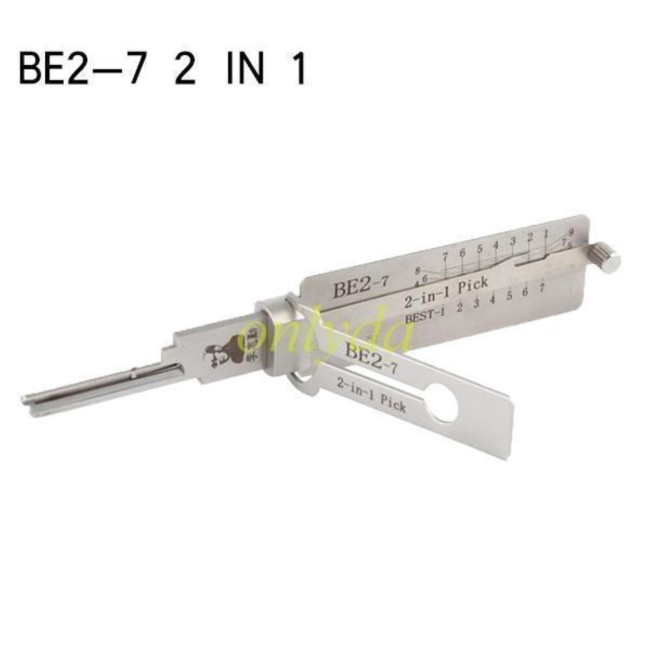 MOQ 20pcs Aftermarket ODM(Customize) High quality 2 in 1 tools,BE2-7 2 in 1 decode and lockpick for Best Residential Lock