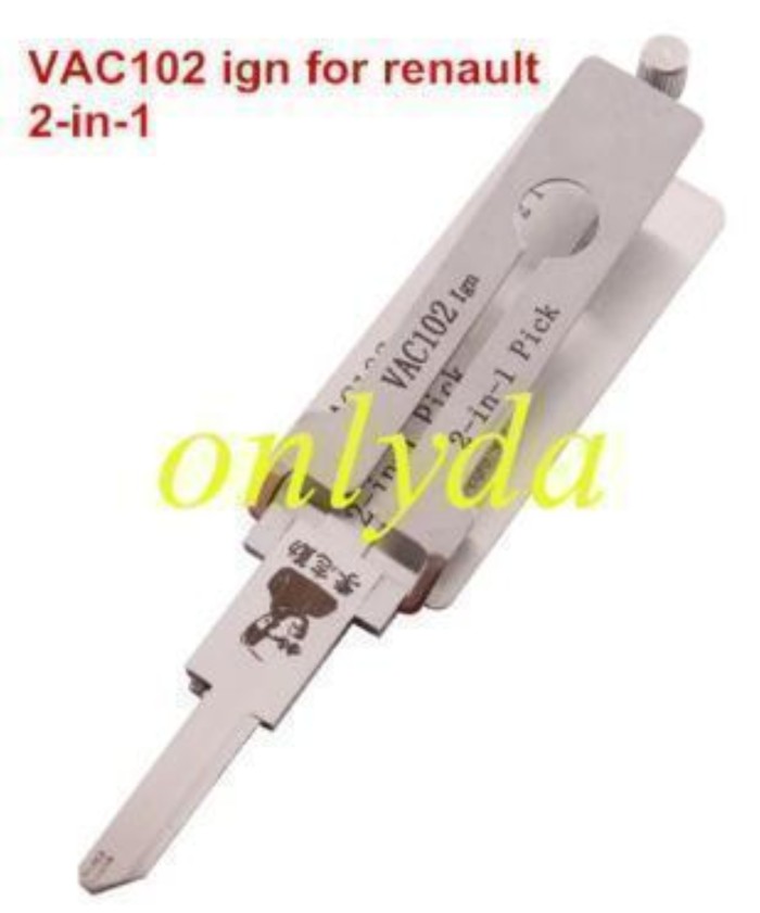 MOQ 20pcs Aftermarket ODM(Customize) High quality  2 in 1 tools，VAC102 renault flat key  2 in 1 decoder and lockpick only for ignition lock