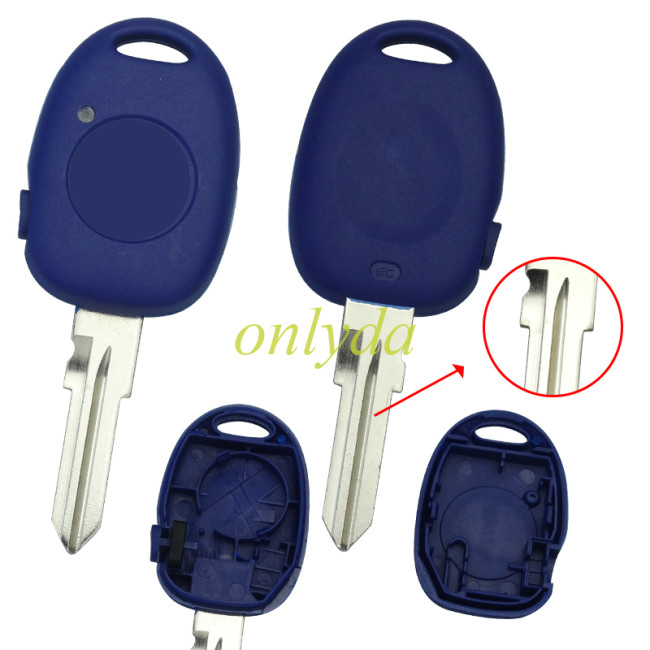 For Fiat  1 button remote  key blank with badge (blue color)