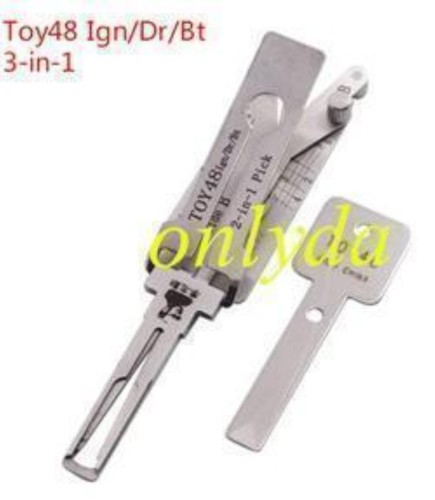 MOQ 20pcs Aftermarket ODM(Customize) High quality  2 in 1 tools，Toy48-Toyota 3-IN-1 Lock pick, for ignition lock, door lock, and decoder,  used for  Toyota Crown