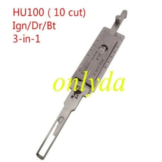 MOQ 20pcs Aftermarket ODM(Customize) High quality 2 in 1 tools, Buick, new opel-HU100(10 cut) 3-IN-1 Lock pick, for ignition lock, door lock, and decoder,1 used for Buick Regal, the new LaCrosse, Hideo Cruze