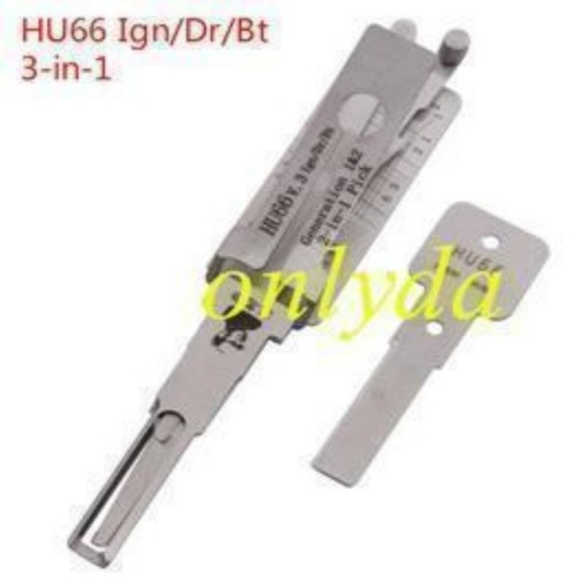 MOQ 20pcs Aftermarket ODM(Customize) High quality 2 in 1 tools, VW,Seat,Skoda 3 In 1 HU66 3-IN-1 Lock pick, for ignition lock, door lock, and decoder, used for VW series,Audi series,Porsche series