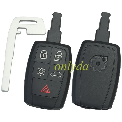 For Volvo 5 button remote key shell with blade with badge place