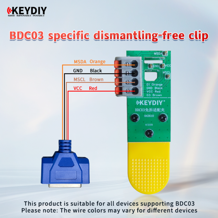 KEYDIY BMW BDC03 Specific Dismantling-free Clip Adapter for KD-X4, KD-MAX and Other BDC3 Devices