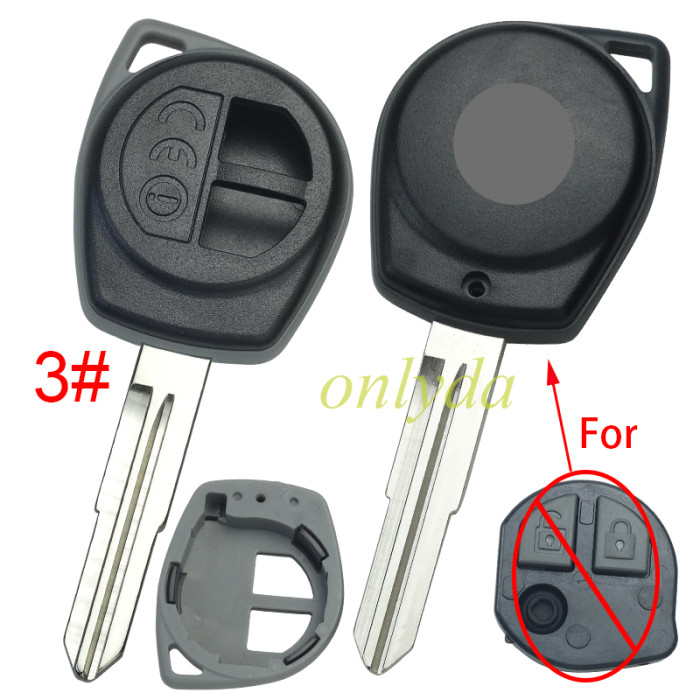 For Suzuki 2 button key shell with blade with original badge，Without chip slot , pls choose blade model