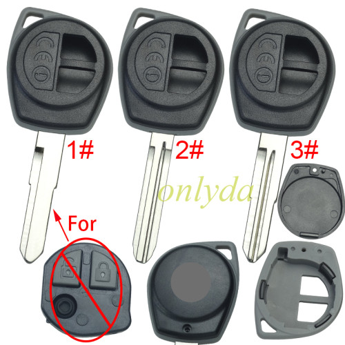 For Suzuki 2 button key shell with blade with original badge，Without chip slot , pls choose blade model