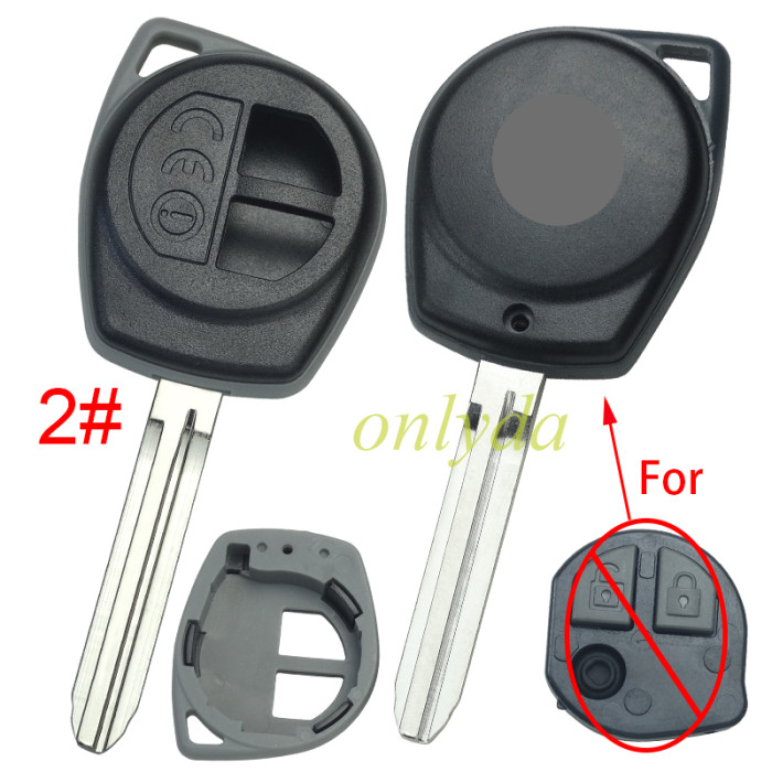 For Suzuki 2 button key shell with blade with original badge，Without chip slot , pls choose blade model