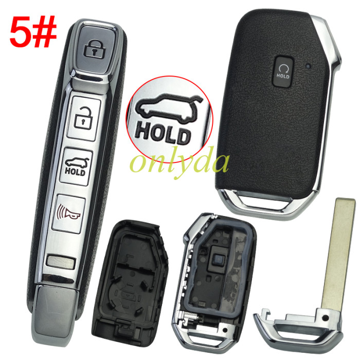 For Kia  remote key shell with battery clamp without badge place ,  1 button on the front, pls choose button