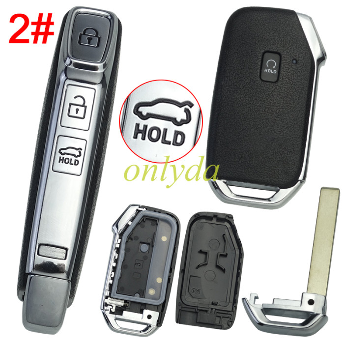 For Kia  remote key shell without battery clamp with badge place ,  1 button on the front, pls choose button