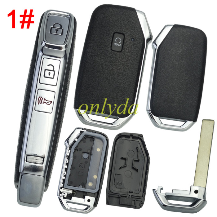 For Kia  remote key shell without battery clamp with badge place ,  1 button on the front, pls choose button