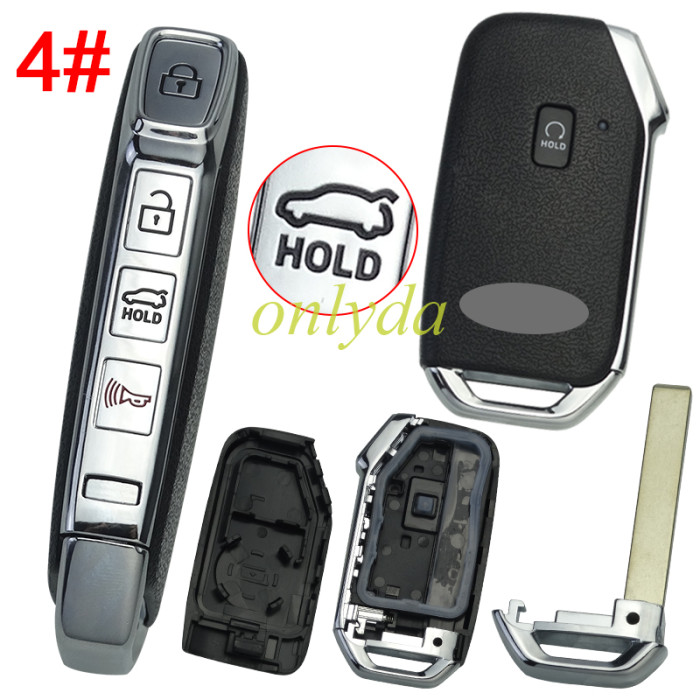 For Kia  remote key shell with battery clamp with badge place ,  1 button on the front, pls choose button