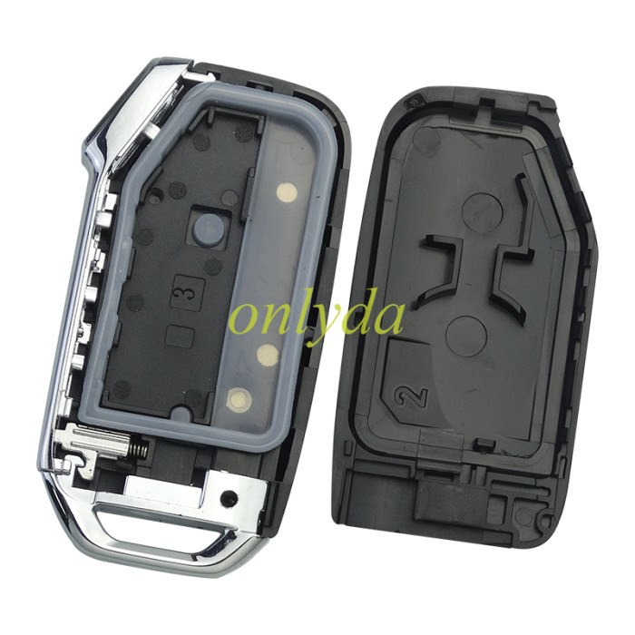 For Kia  remote key shell without battery clamp with badge place ,  1 button on the front, pls choose button