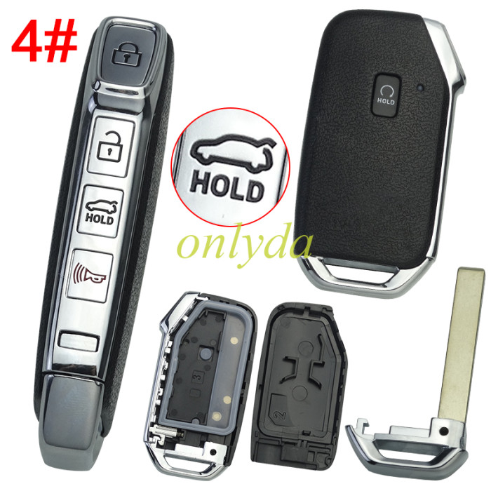 For Kia  remote key shell without battery clamp with badge place ,  1 button on the front, pls choose button