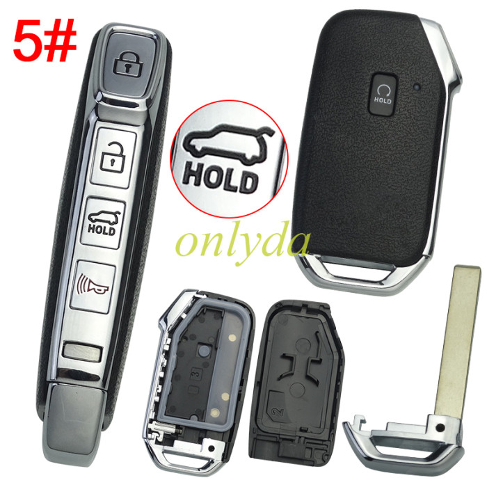 For Kia  remote key shell without battery clamp with badge place ,  1 button on the front, pls choose button