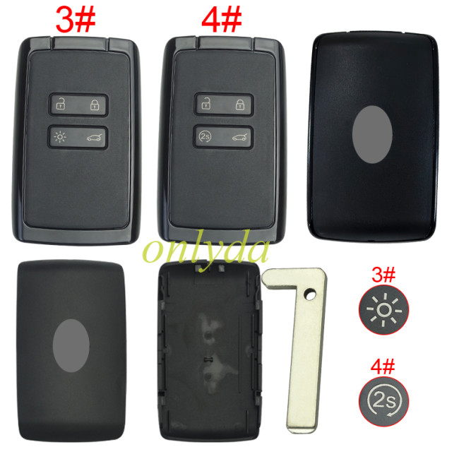 For Renault 4 button remote key case with new model logo ,pls choose model