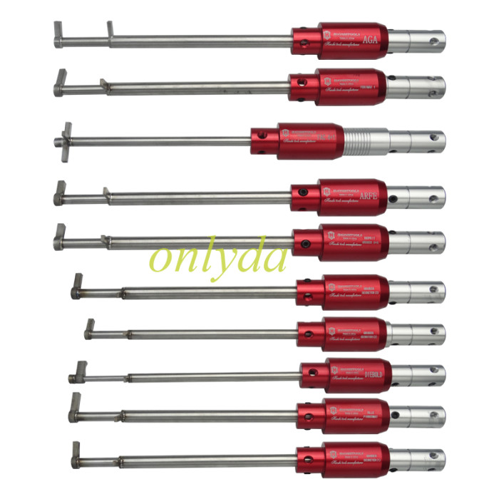 The Safe Locksmith Tool Set, 10 Piece(AGA -ARFE -FAC4+1 -OLLE -FERIMAX -DEPRIT GRUBER D+C -SECRETER GRUBER 1 -SECRETER GRUBER 2 -SECRETER GRUBER3 -DIEBOLD)