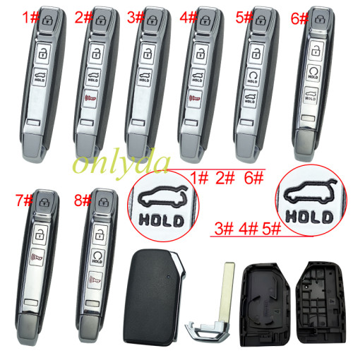 For Kia remote key shell without battery holder without badge, pls choose the button