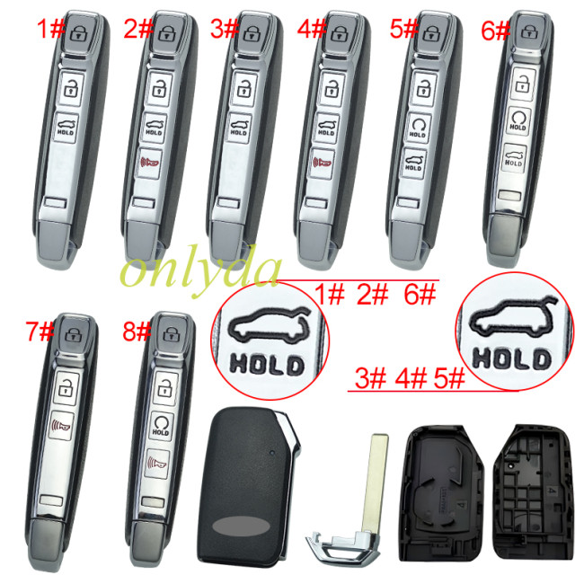 For Kia remote key shell without battery holder with new Kia badge, pls choose the button
