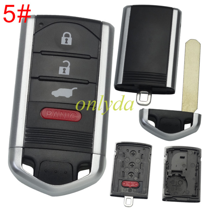 For Acura 3 /3+1/2+1 button remote Key Shell,with blade, pls choose button