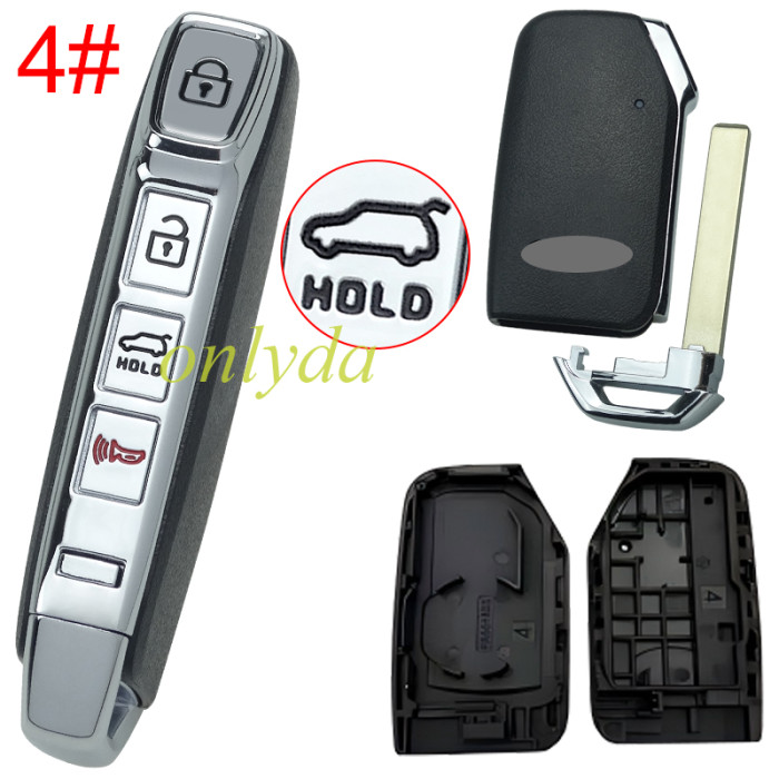 For Kia remote key shell without battery holder with new Kia badge, pls choose the button